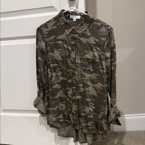 New Directions Green Camouflage Shirt